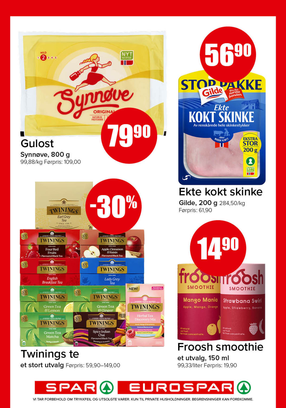 Se Spar - Eurospar kundeavis for uke 44 på Tilbudsuken.no. Se gode tilbud på mange varer, f.eks. gulost synnøve finden eller kokt skinke gilde. Les kundeavisen her! Side 9