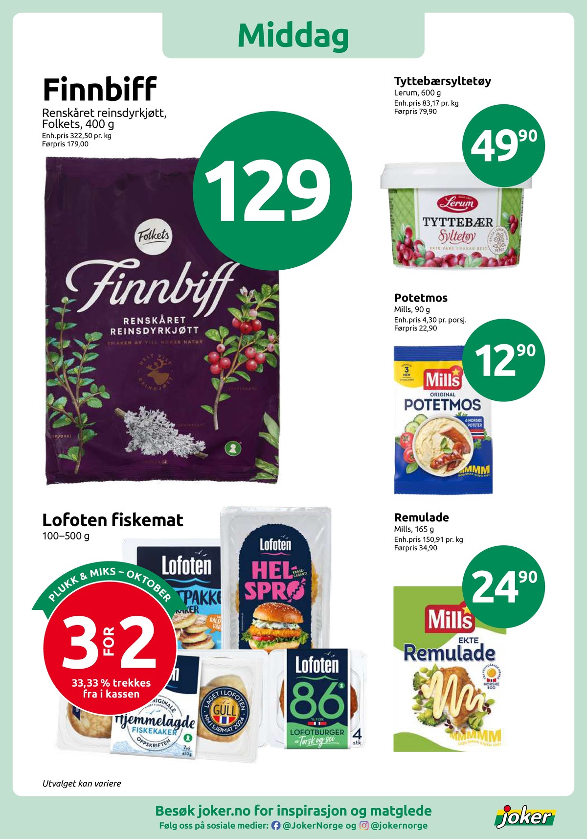 Se Joker kundeavis for uge 44 på Tilbudsuken.no. Se gode tilbud på mange varer. Les kundeavisen her! Side 7