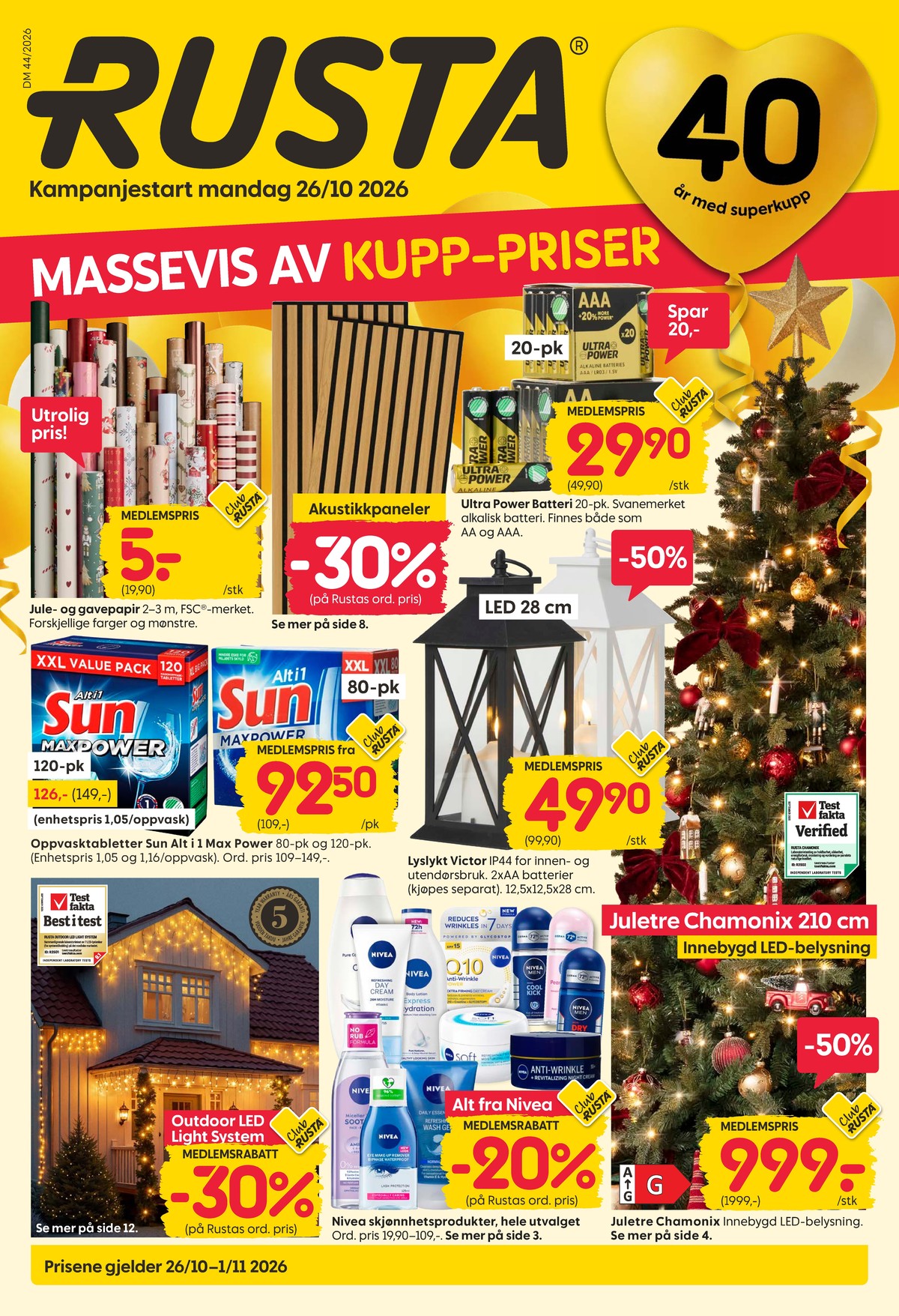 Se Rusta kundeavis for uge 44 på Tilbudsuken.no. Se gode tilbud på mange varer. Les kundeavisen her! Side 1