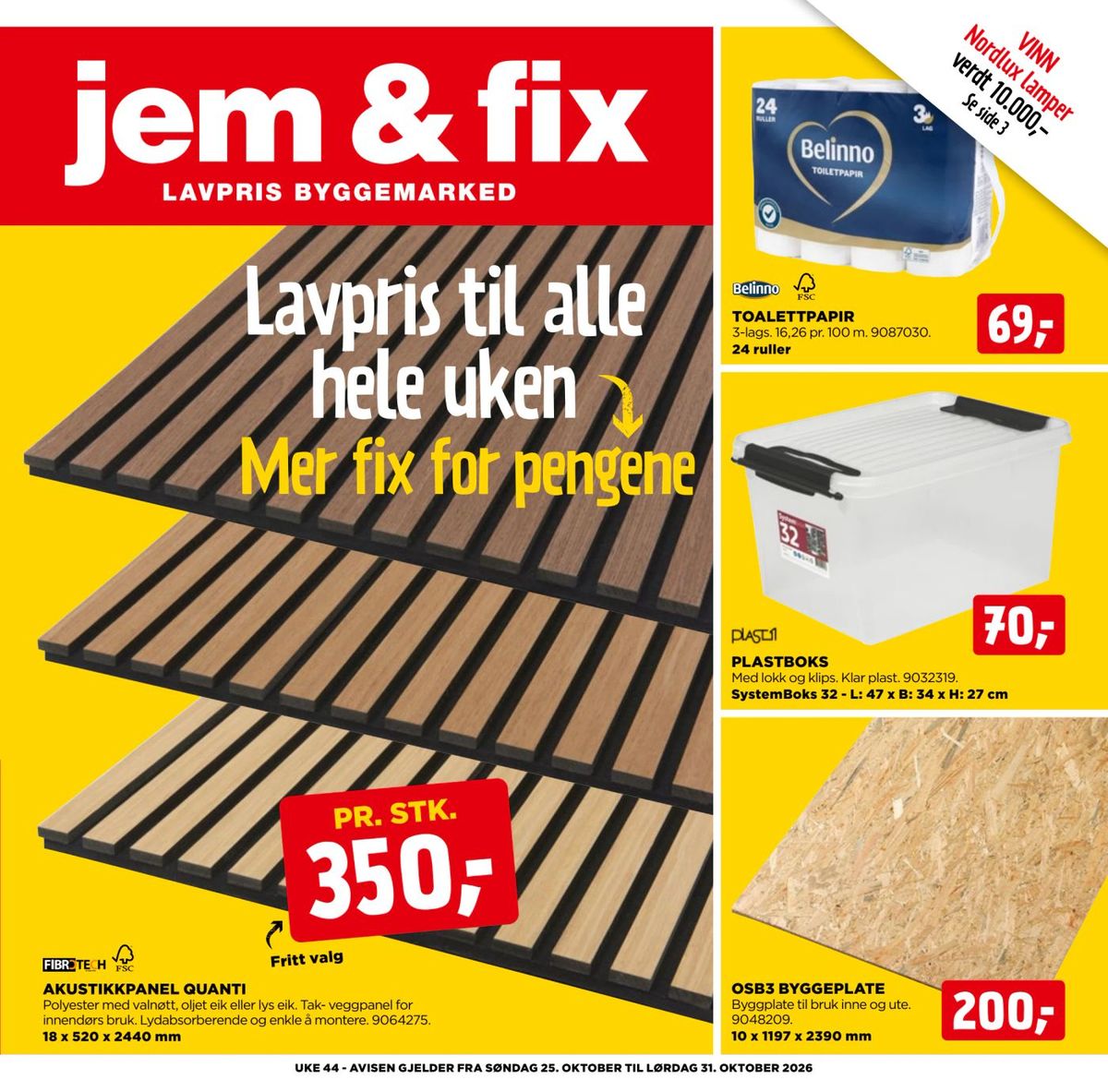 Se Jem & Fix kundeavis for uge 44 på Tilbudsuken.no. Se gode tilbud på mange varer. Les kundeavisen her! Side 1