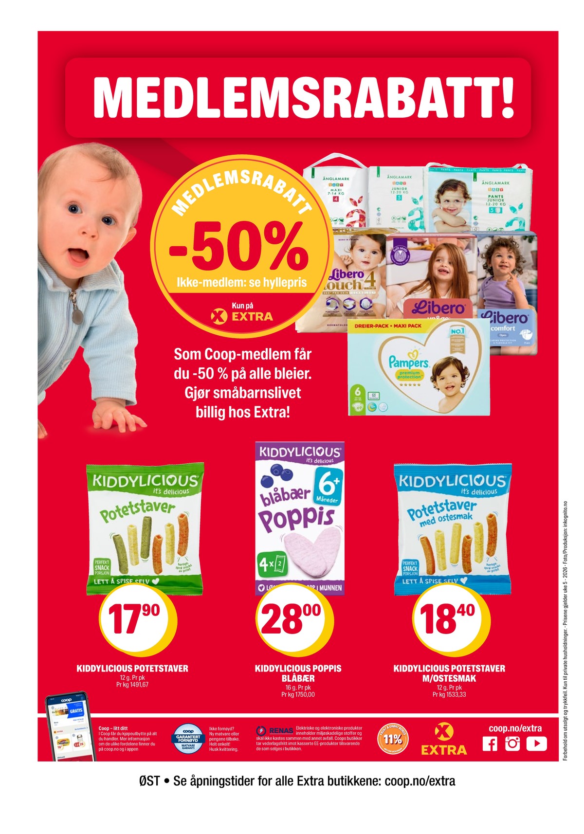 Se Coop Extra kundeavis for uke 5 på Tilbudsuken.no. Se gode tilbud på mange varer, f.eks. snacks kiddylicious eller snacks kiddylicious. Les kundeavisen her! Side 24