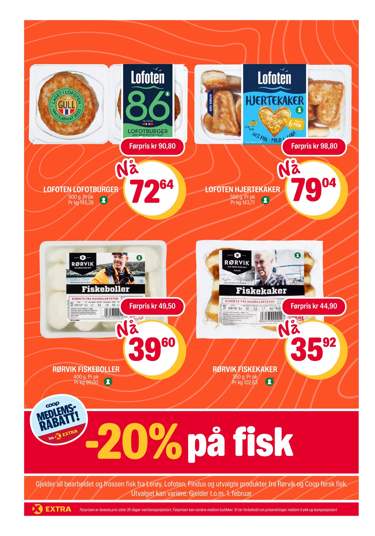 Se Coop Extra kundeavis for uke 5 på Tilbudsuken.no. Se gode tilbud på mange varer, f.eks. fiskeburger lofoten eller fiskekaker lofoten. Les kundeavisen her! Side 4