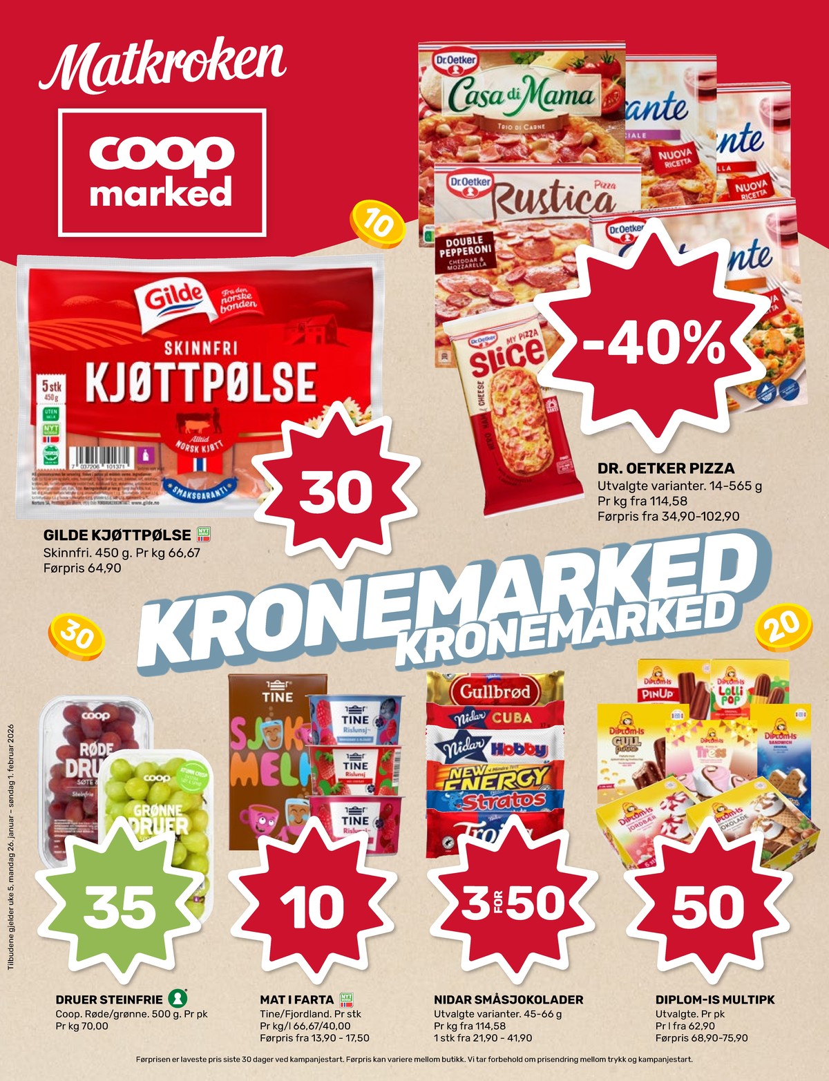 Se Coop Marked kundeavis for uke 5 på Tilbudsuken.no. Se gode tilbud på mange varer, f.eks. pizza mozzarella ristorante eller pizza speciale ristorante. Les kundeavisen her! Side 1