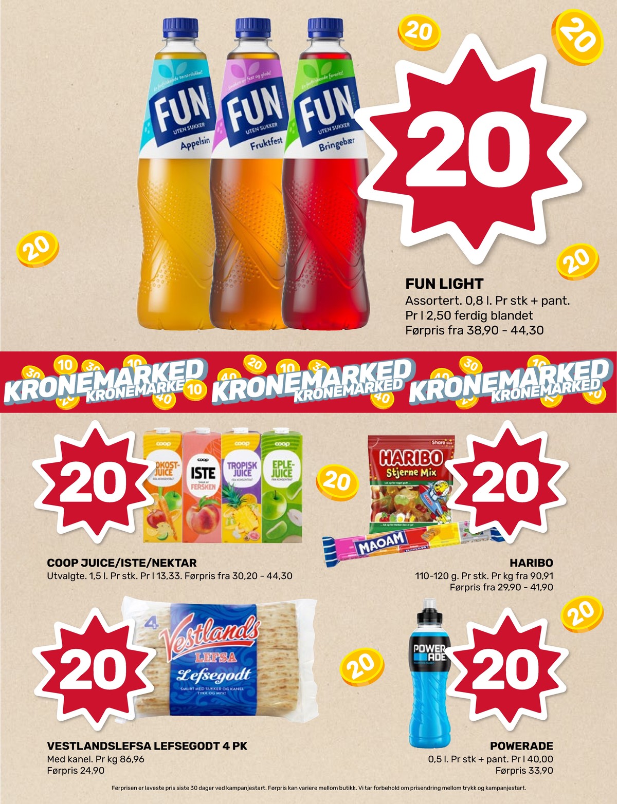 Se Coop Marked kundeavis for uke 5 på Tilbudsuken.no. Se gode tilbud på mange varer, f.eks. bringebærsaft fun light eller appelsinsaft fun light. Les kundeavisen her! Side 3