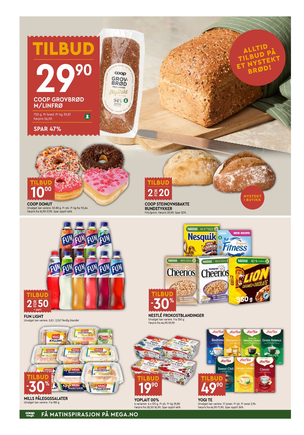 Se Coop Mega kundeavis for uke 5 på Tilbudsuken.no. Se gode tilbud på mange varer, f.eks. brød coop eller kaker coop. Les kundeavisen her! Side 4