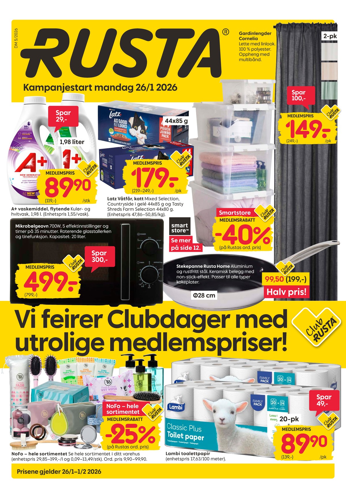 Se Rusta kundeavis for uke 5 på Tilbudsuken.no. Se gode tilbud på mange varer, f.eks. vaskemiddel-flytende a+ eller kattemat latz. Les kundeavisen her! Side 1