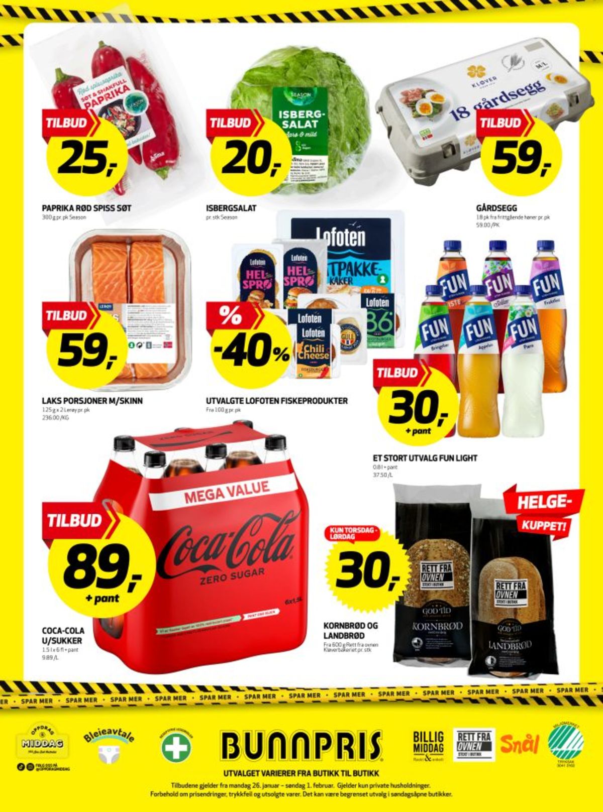Se Bunnpris kundeavis for uke 5 på Tilbudsuken.no. Se gode tilbud på mange varer, f.eks. paprika season eller coca cola zero 6 pk. coca-cola zero. Les kundeavisen her! Side 26