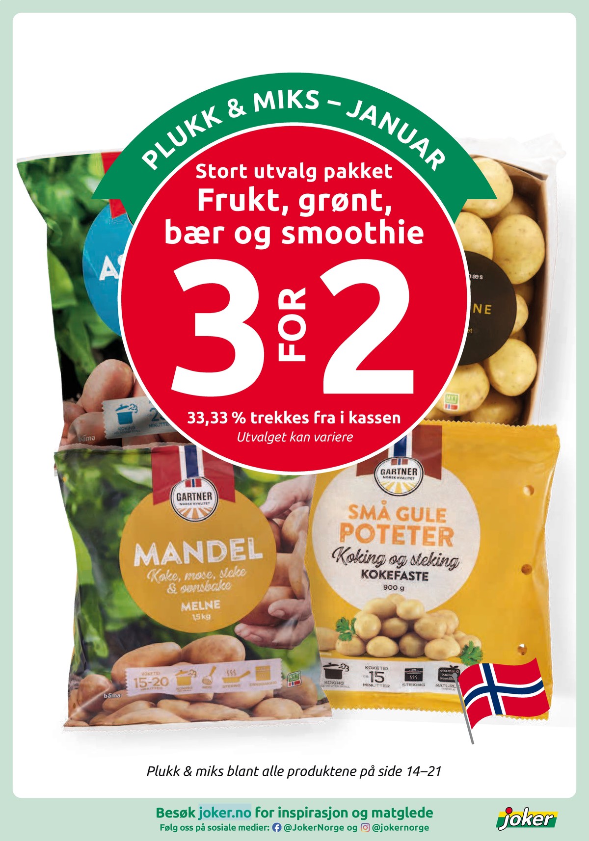 Se Joker kundeavis for uke 5 på Tilbudsuken.no. Se gode tilbud på mange varer, f.eks. poteter gartner eller andre varer. Les kundeavisen her! Side 20