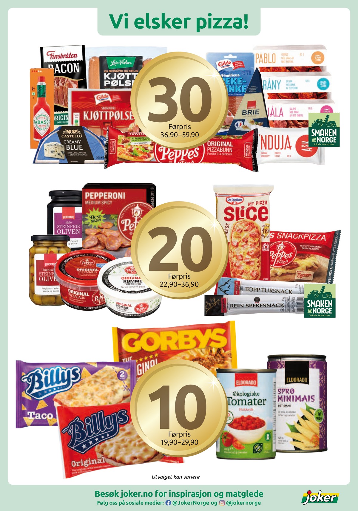 Se Joker kundeavis for uke 5 på Tilbudsuken.no. Se gode tilbud på mange varer, f.eks. pan pizza original billys eller pan pizza taco supreme billys. Les kundeavisen her! Side 6