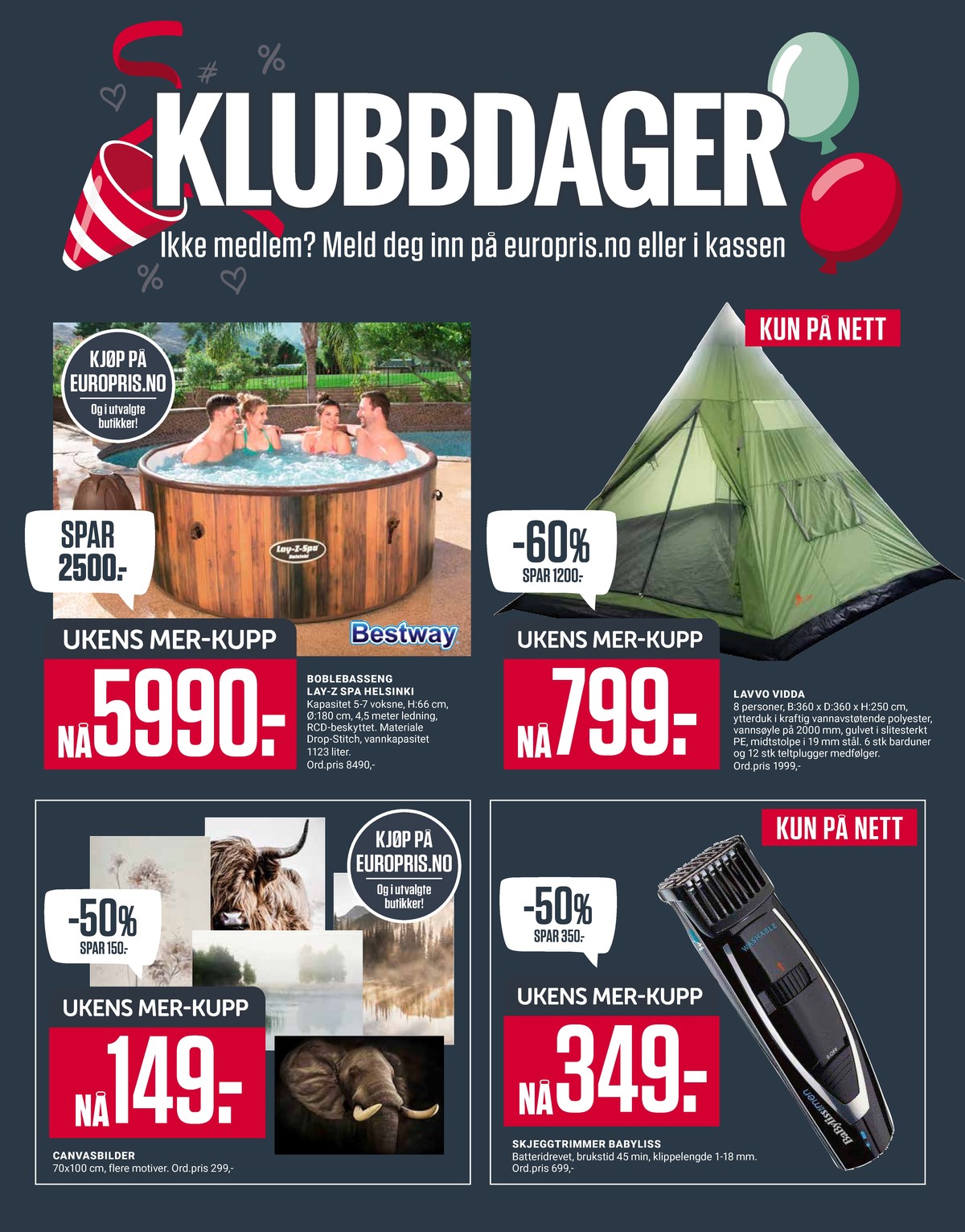 Se Europris kundeavis for uke 5 på Tilbudsuken.no. Se gode tilbud på mange varer, f.eks. telt ukjent eller skjeggtrimmer babyliss. Les kundeavisen her! Side 17