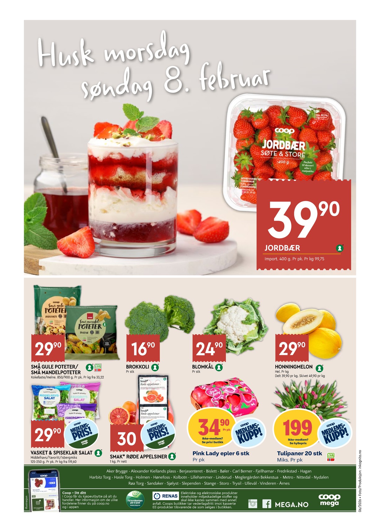 Se Coop Mega kundeavis for uke 6 på Tilbudsuken.no. Se gode tilbud på mange varer, f.eks. jordbær ukjent eller poteter coop. Les kundeavisen her! Side 8