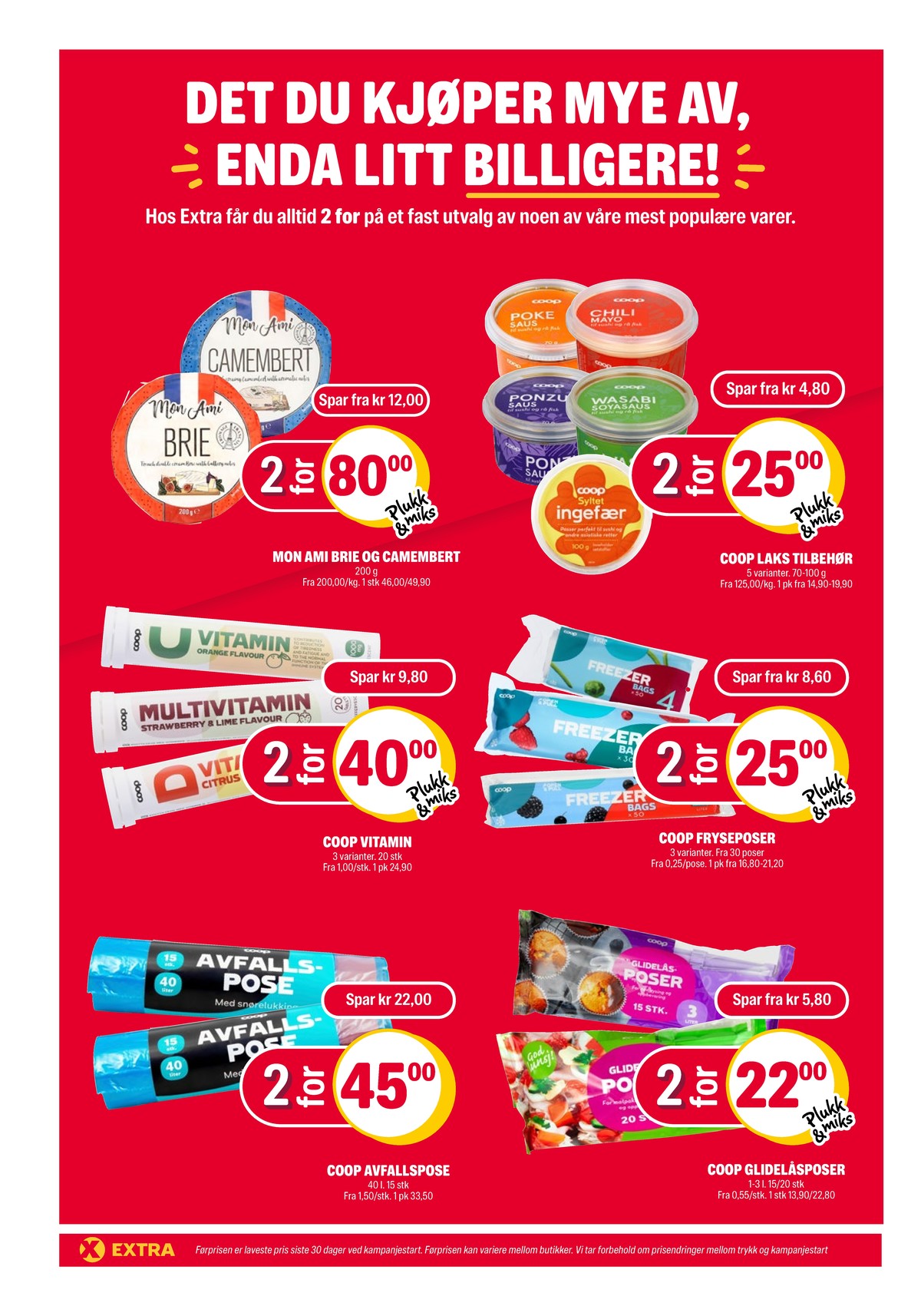 Se Coop Extra kundeavis for uke 6 på Tilbudsuken.no. Se gode tilbud på mange varer, f.eks. brie mon ami eller camembert mon ami. Les kundeavisen her! Side 20