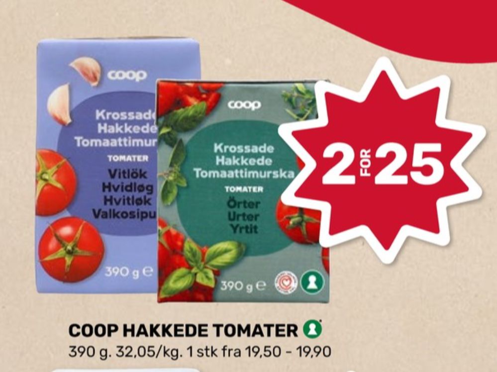 Coop, Tomater hakkede