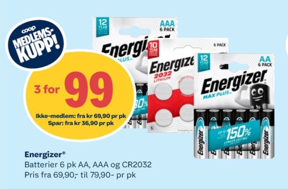 Energizer, Batterier
