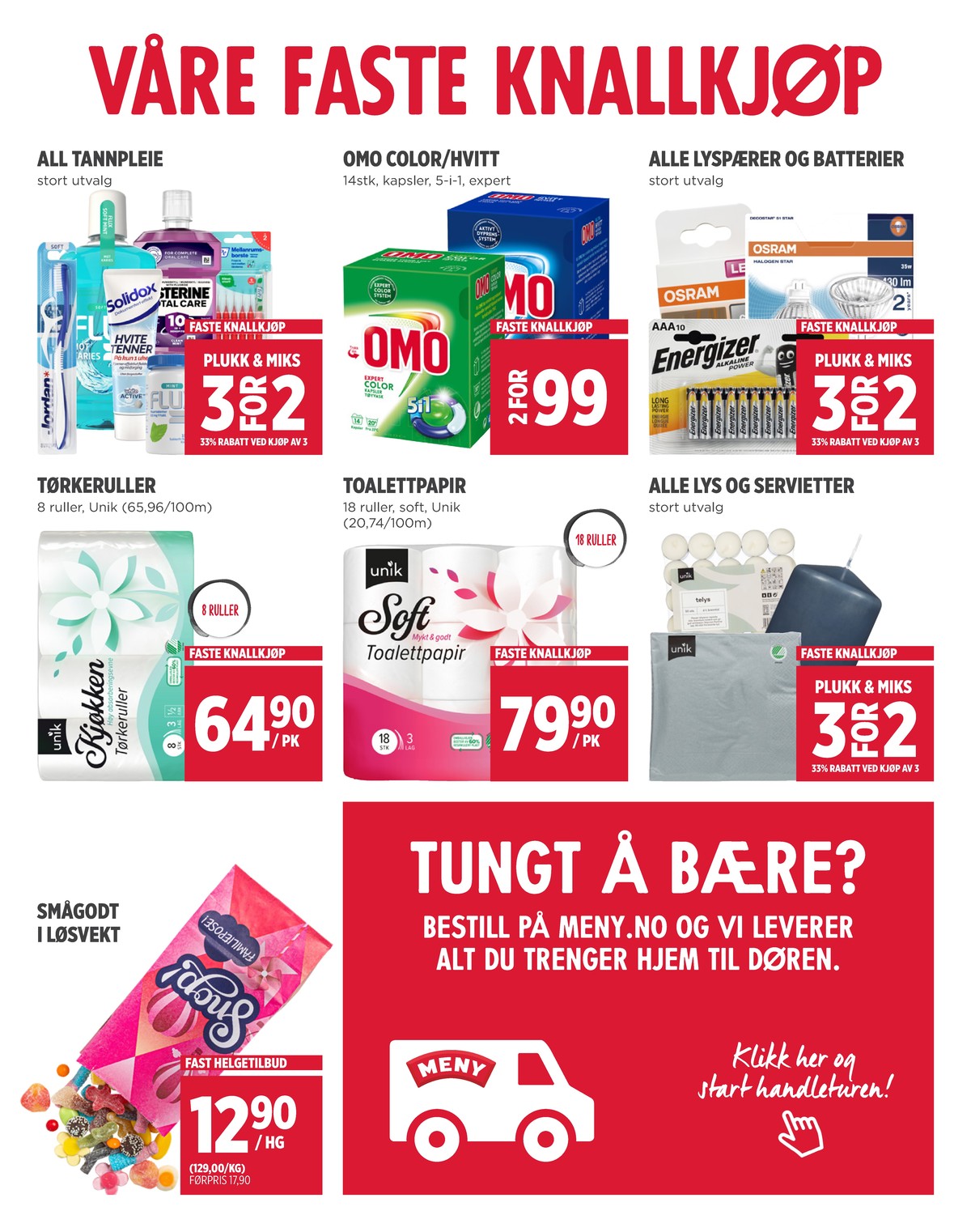 Se Meny kundeavis for uke 6 på Tilbudsuken.no. Se gode tilbud på mange varer, f.eks. tannbørste jordan eller munnskyll flux. Les kundeavisen her! Side 9