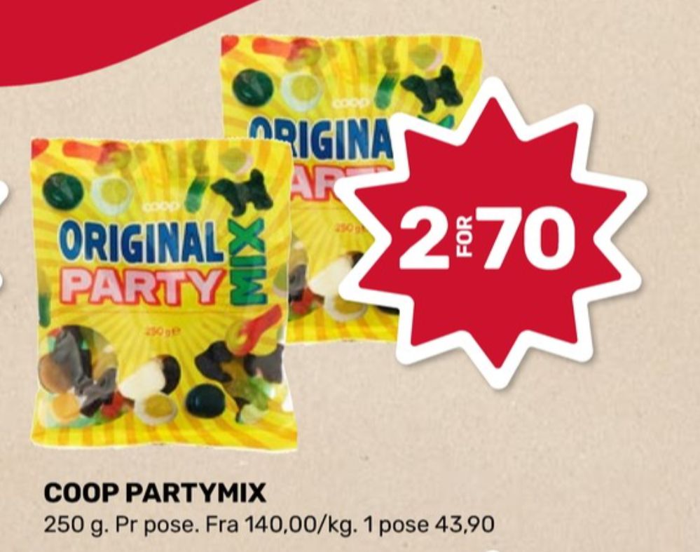 Coop Original Party Mix, Godterier
