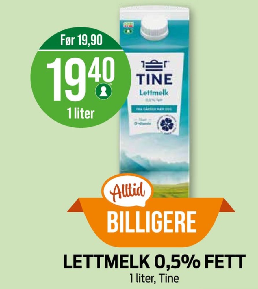 Tine, Lettmelk 1,0%