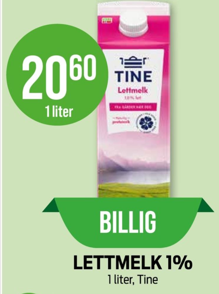 Tine, Lettmelk 1,0%
