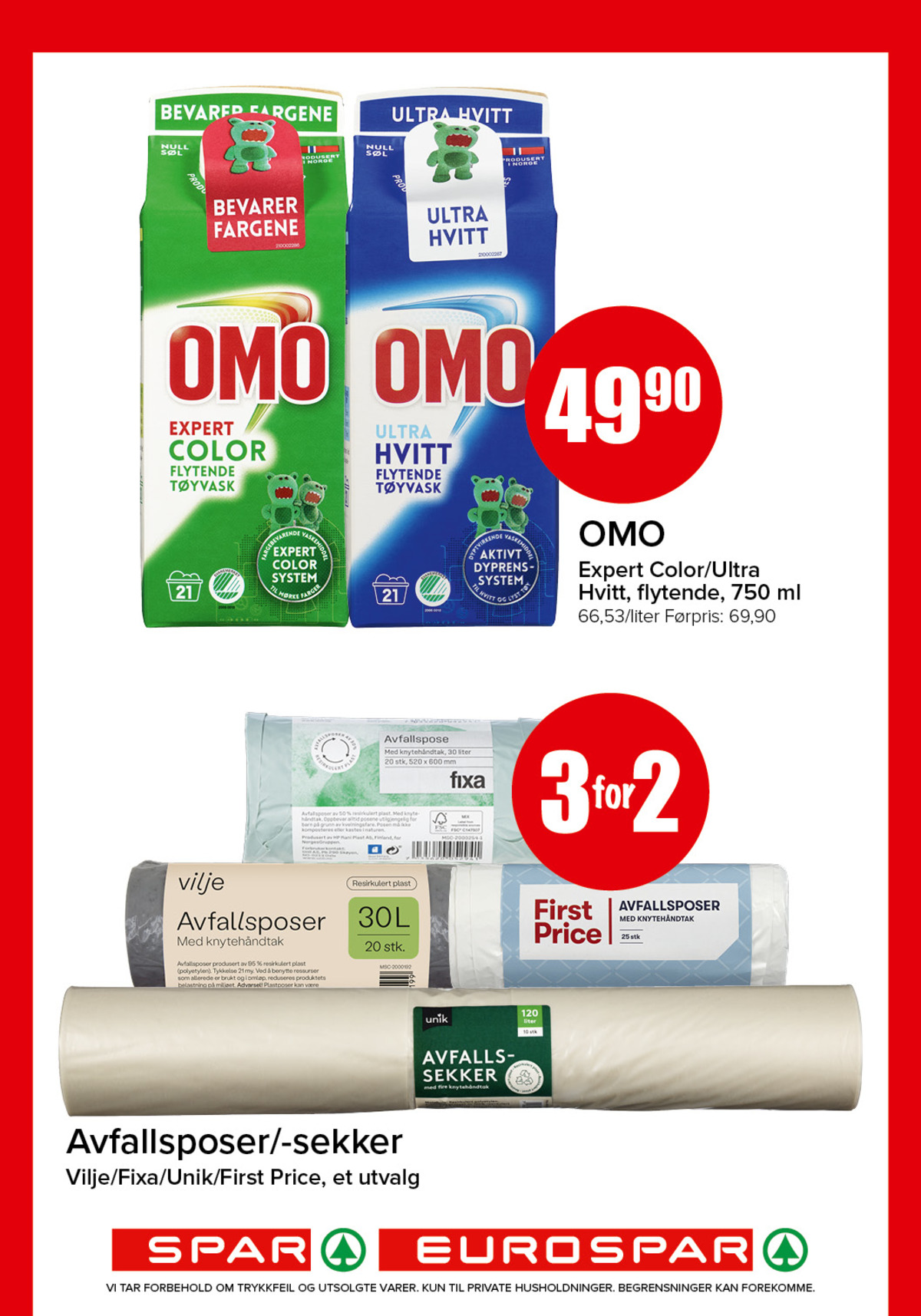 Se Spar - Eurospar kundeavis for uke 6 på Tilbudsuken.no. Se gode tilbud på mange varer, f.eks. vaskemiddel-flytende omo eller avfallssekker vilje. Les kundeavisen her! Side 10