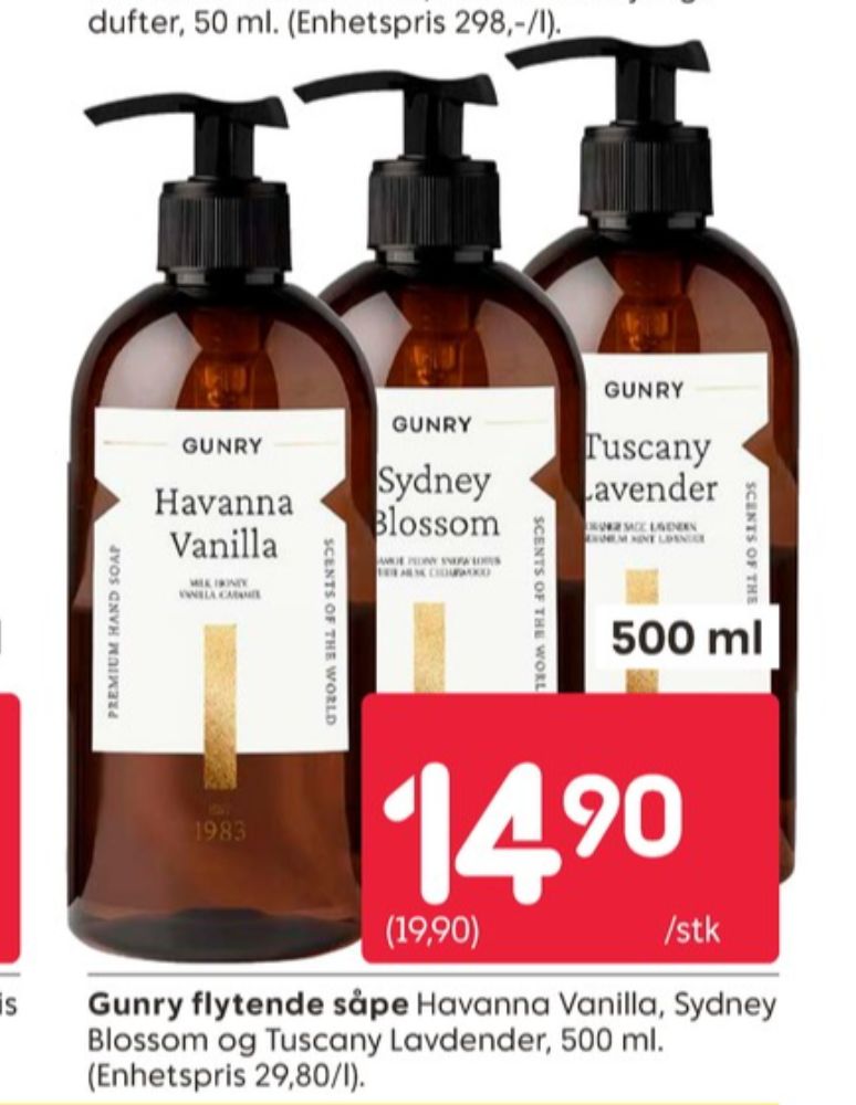 Gunry, Flytende håndsåpe