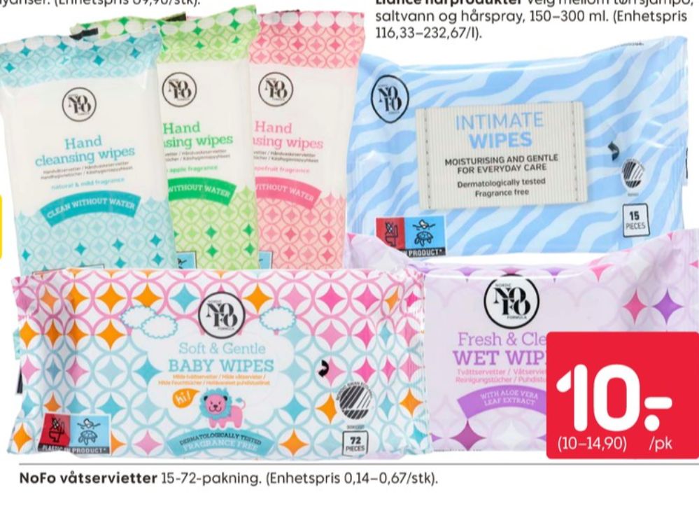 NoFo, Våtservietter