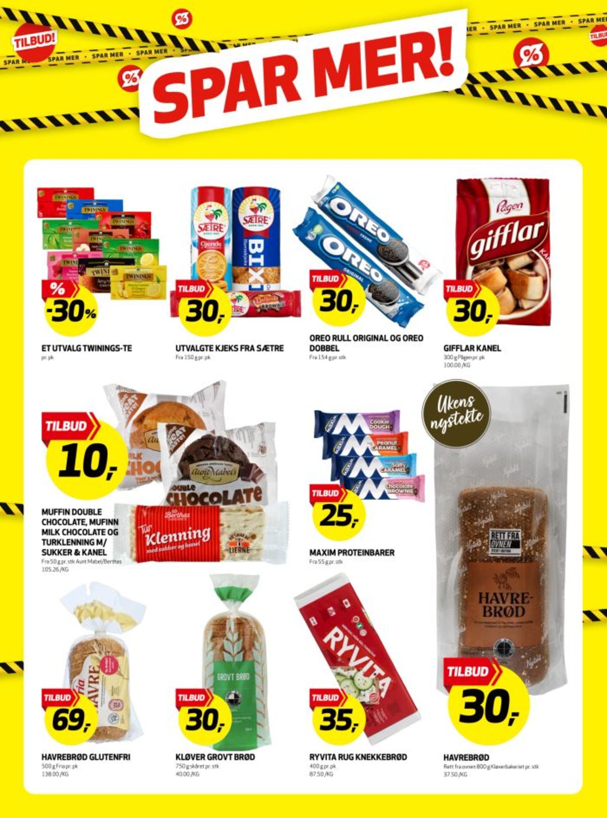 Se Bunnpris kundeavis for uke 6 på Tilbudsuken.no. Se gode tilbud på mange varer, f.eks. teposer twinings eller double chocolate muffins aunt mabels. Les kundeavisen her! Side 19