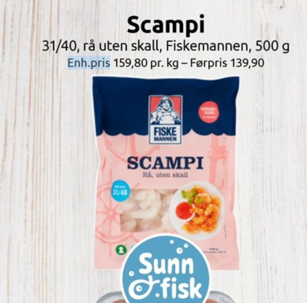 Fiskemannen, Scampi
