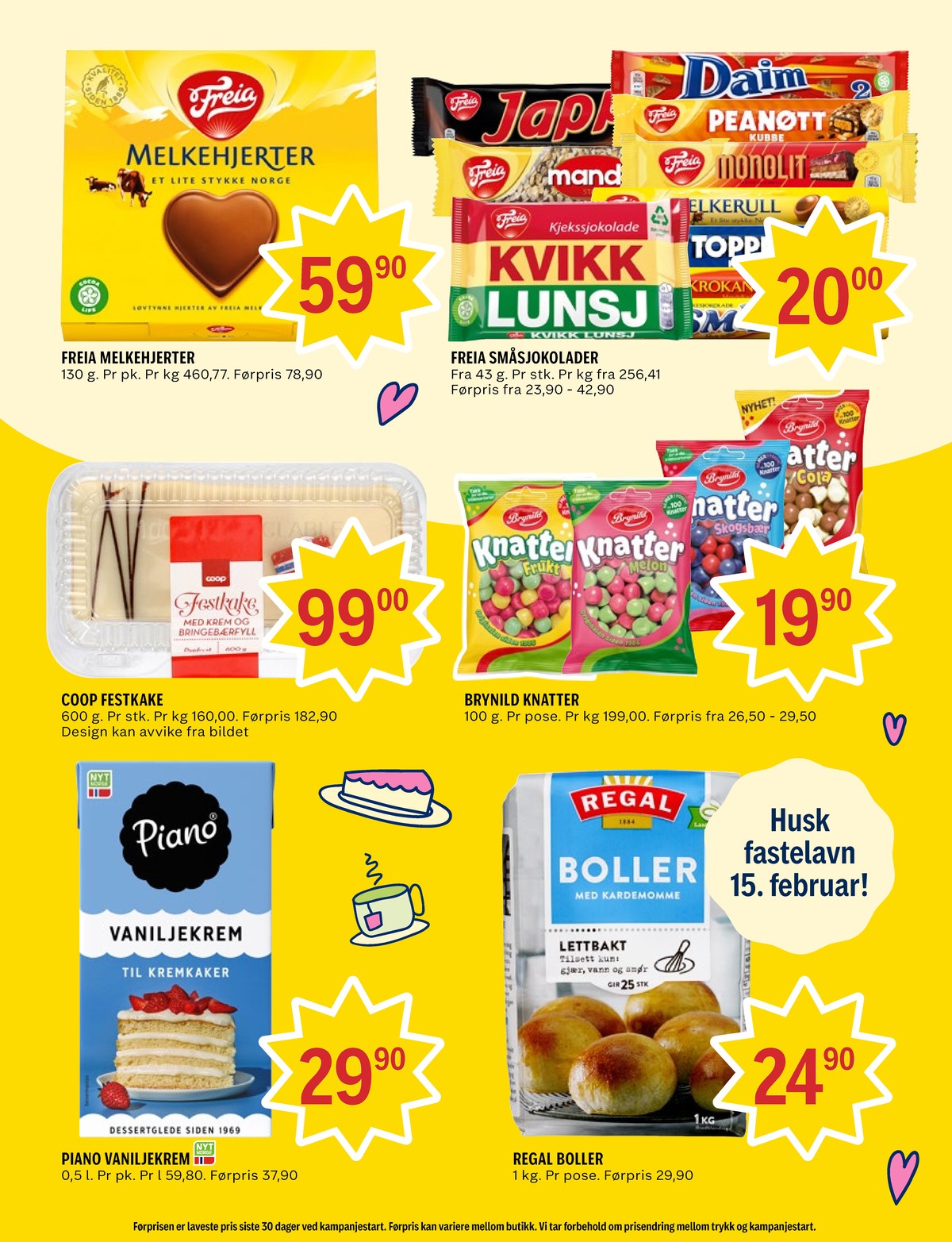 Se Coop Prix kundeavis for uke 6 på Tilbudsuken.no. Se gode tilbud på mange varer, f.eks. konfekt melkehjerter eller sjokoladerulle krokanrull. Les kundeavisen her! Side 11