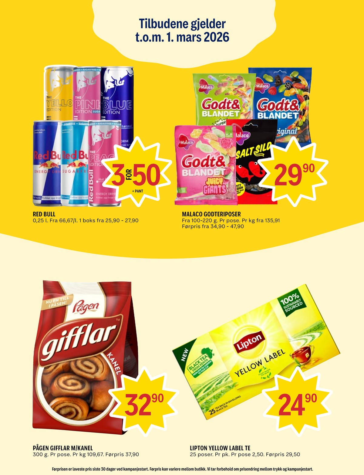 Se Coop Prix kundeavis for uke 6 på Tilbudsuken.no. Se gode tilbud på mange varer, f.eks. energidrikk red bull eller godterier godt & blandet. Les kundeavisen her! Side 8