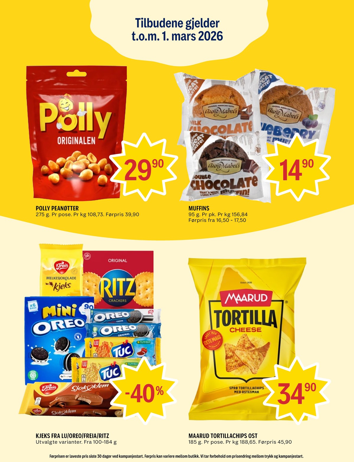 Se Coop Prix kundeavis for uke 6 på Tilbudsuken.no. Se gode tilbud på mange varer, f.eks. polly originalen polly eller blueberry muffins aunt mabels. Les kundeavisen her! Side 9