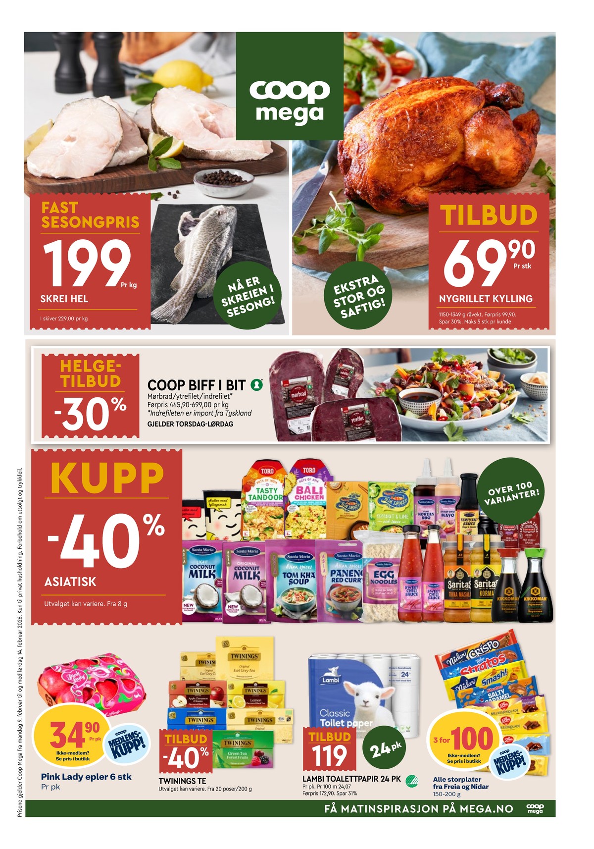 Se Coop Mega kundeavis for uke 7 på Tilbudsuken.no. Se gode tilbud på mange varer, f.eks. lutefisk ukjent eller kylling coop. Les kundeavisen her! Side 1