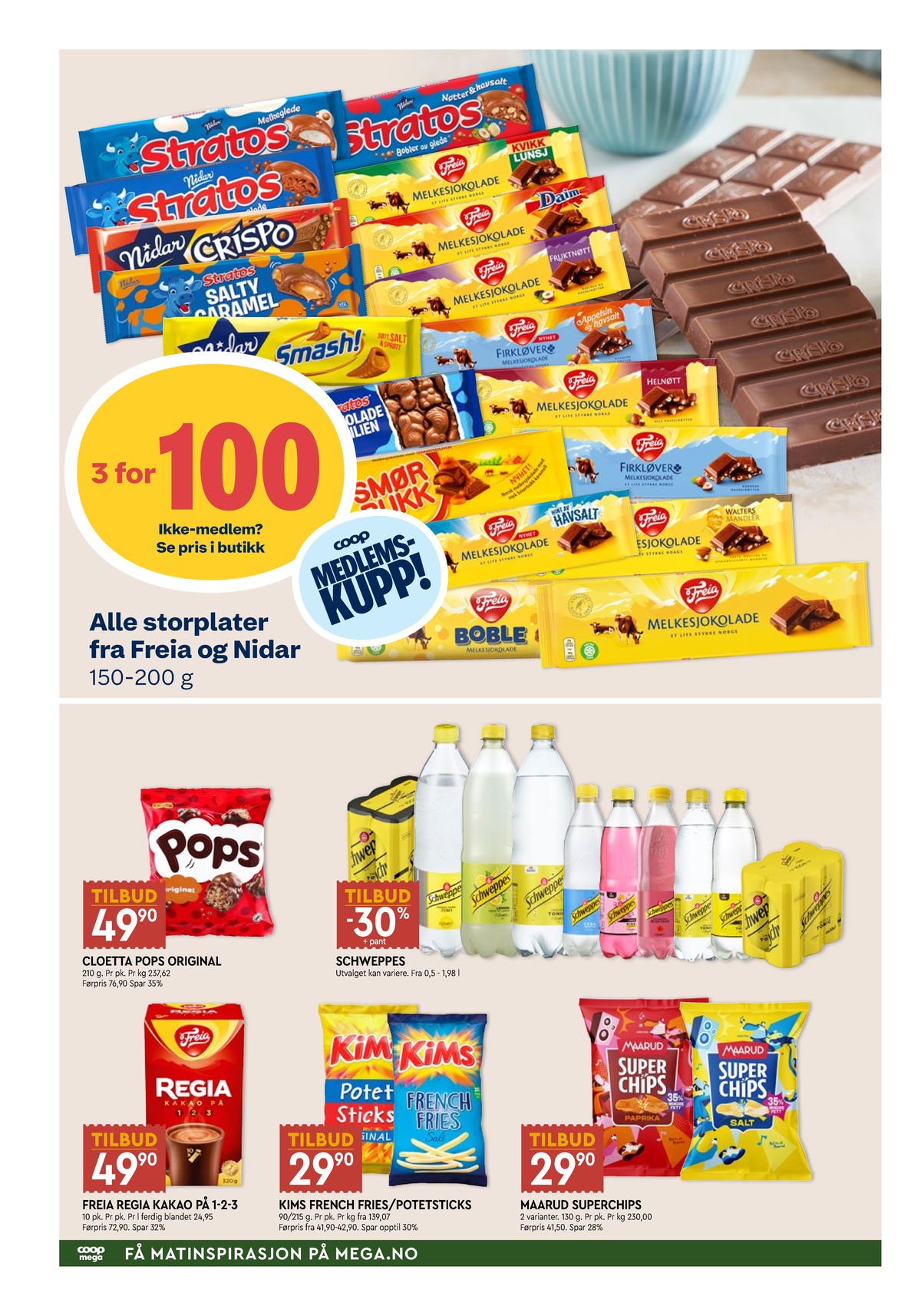 Se Coop Mega kundeavis for uke 7 på Tilbudsuken.no. Se gode tilbud på mange varer, f.eks. pops original cloetta eller andre varer. Les kundeavisen her! Side 6