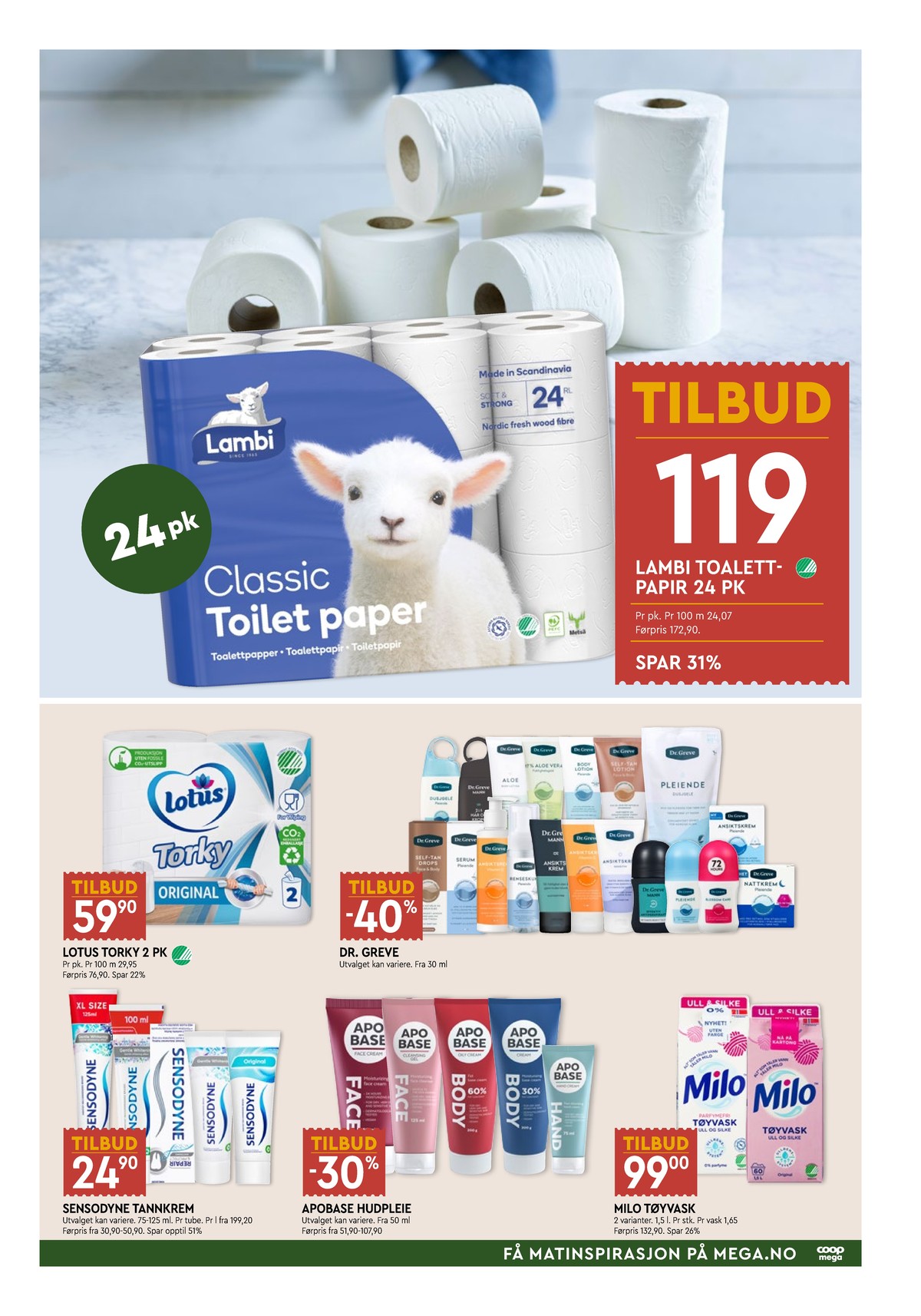 Se Coop Mega kundeavis for uke 7 på Tilbudsuken.no. Se gode tilbud på mange varer, f.eks. toalettpapir classic eller tørkerull torky. Les kundeavisen her! Side 7