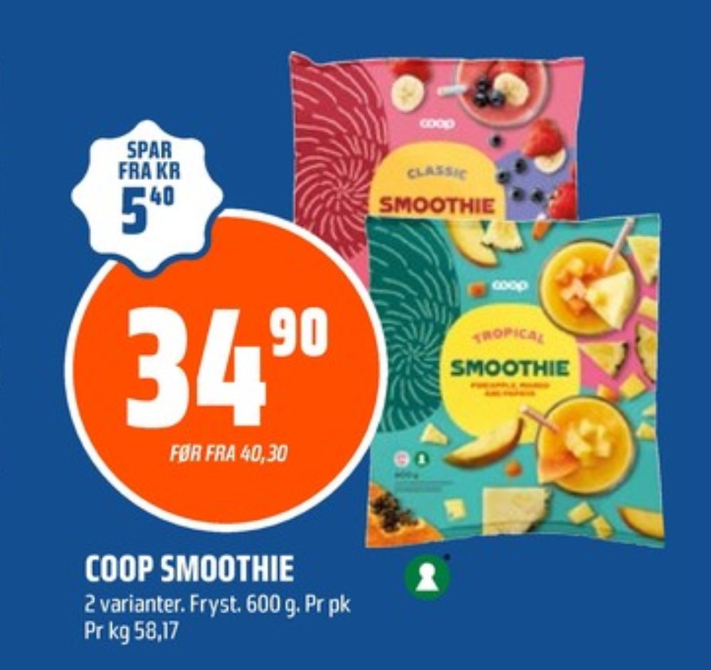 Coop, Smoothie Jordbær Banan Blåbær