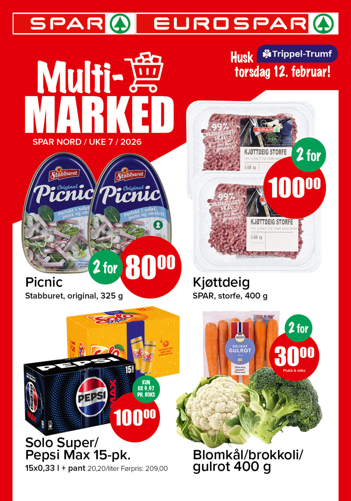 Se Spar - Eurospar kundeavis for uke 7 på Tilbudsuken.no. Se gode tilbud på mange varer, f.eks. kjøttdeig spar eller blomkål gartner. Les kundeavisen her! Side 1