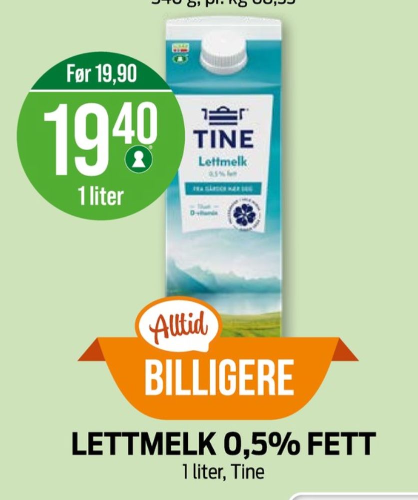 Tine, Lettmelk 1,0%