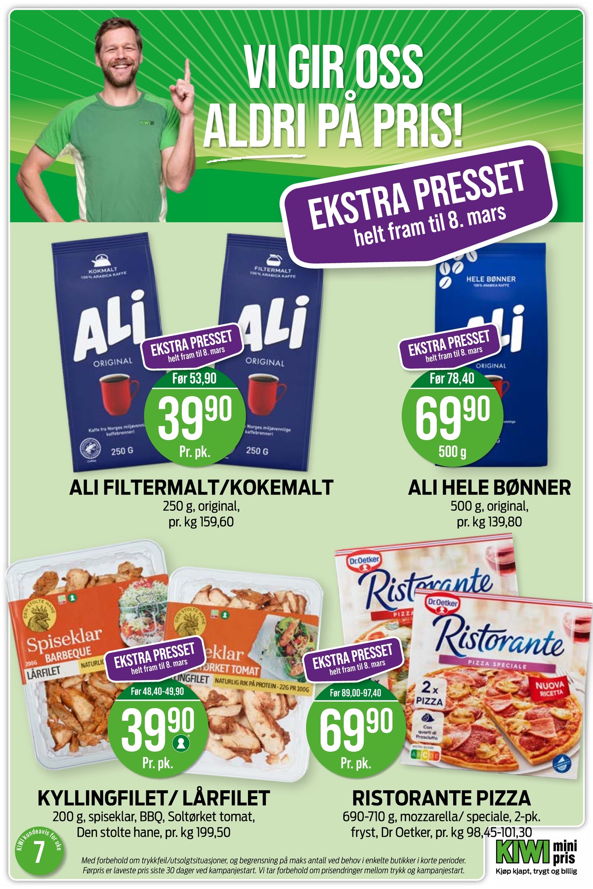 Se Kiwi kundeavis for uke 7 på Tilbudsuken.no. Se gode tilbud på mange varer, f.eks. kaffebønner ali eller kaffe formalet original ali. Les kundeavisen her! Side 5