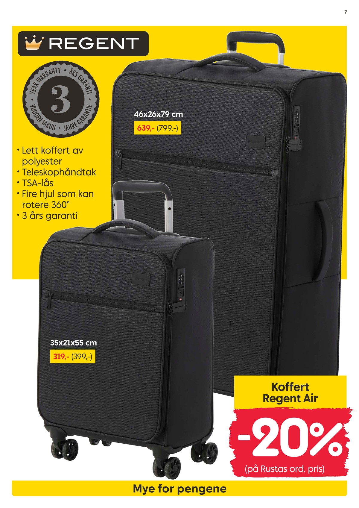 Se Rusta kundeavis for uke 7 på Tilbudsuken.no. Se gode tilbud på mange varer, f.eks. koffert regent eller koffert regent. Les kundeavisen her! Side 7