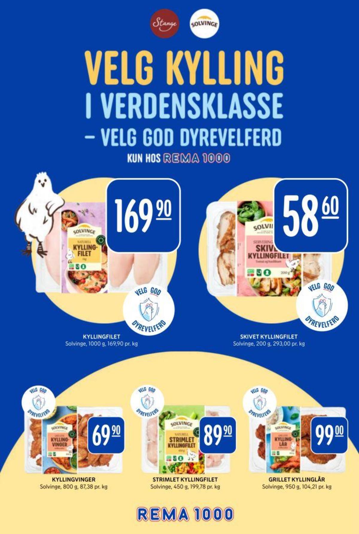 Se Rema 1000 kundeavis for uke 7 på Tilbudsuken.no. Se gode tilbud på mange varer, f.eks. kyllingfilet skivet solvinge eller kyllingfilet solvinge. Les kundeavisen her! Side 13