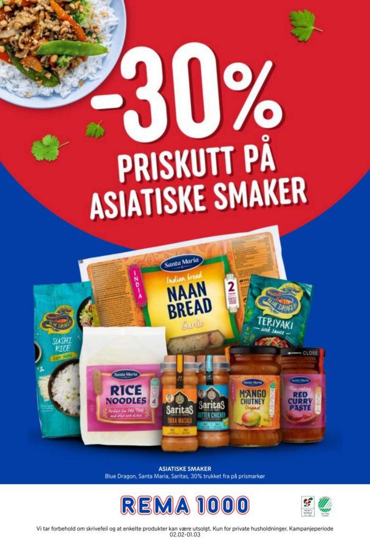 Se Rema 1000 kundeavis for uke 7 på Tilbudsuken.no. Se gode tilbud på mange varer, f.eks. naanbrød garlic santa maria eller mayo chipotle chili santa maria. Les kundeavisen her! Side 22