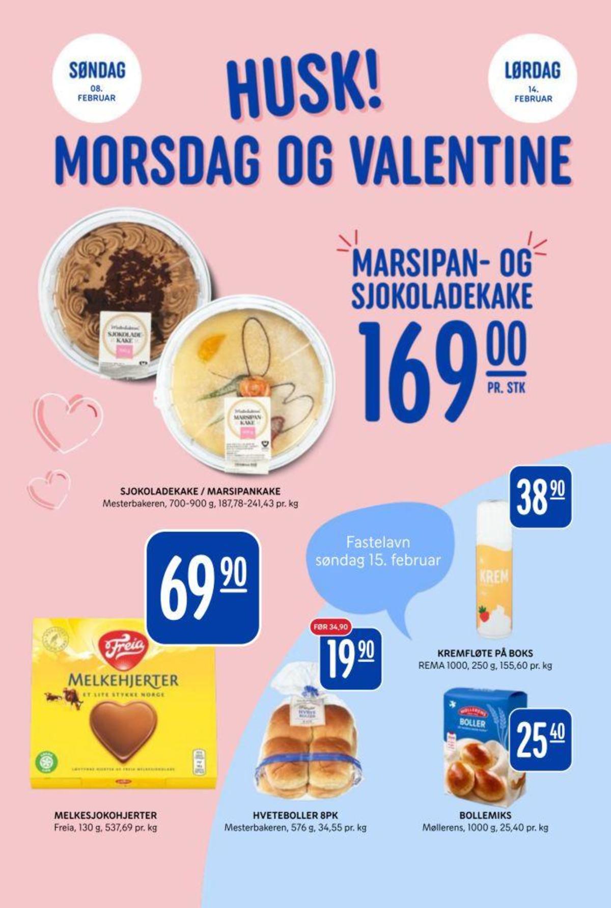 Se Rema 1000 kundeavis for uke 7 på Tilbudsuken.no. Se gode tilbud på mange varer, f.eks. konfekt melkehjerter eller kake mesterbakeren. Les kundeavisen her! Side 6