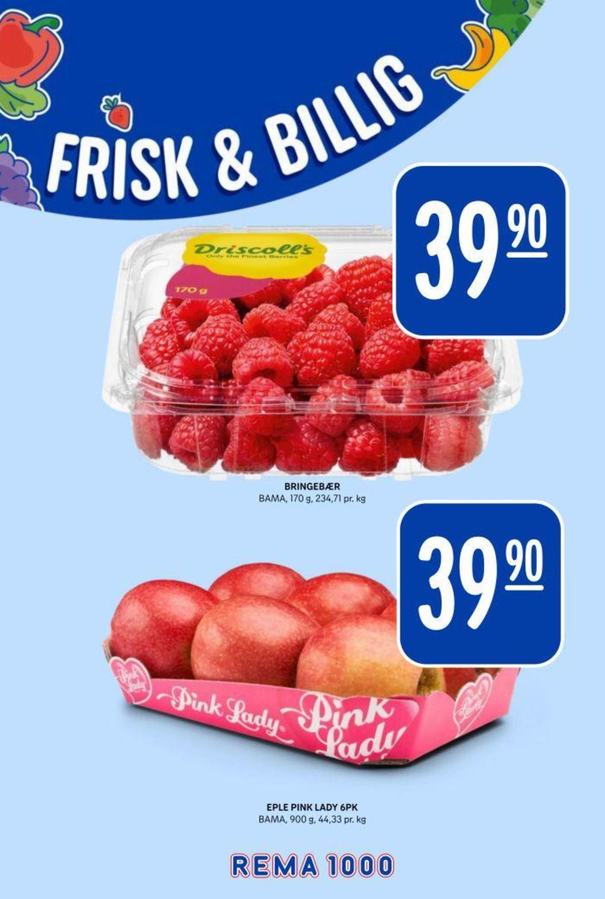 Se Rema 1000 kundeavis for uke 7 på Tilbudsuken.no. Se gode tilbud på mange varer, f.eks. bringebær driscolls eller epler pink lady. Les kundeavisen her! Side 9