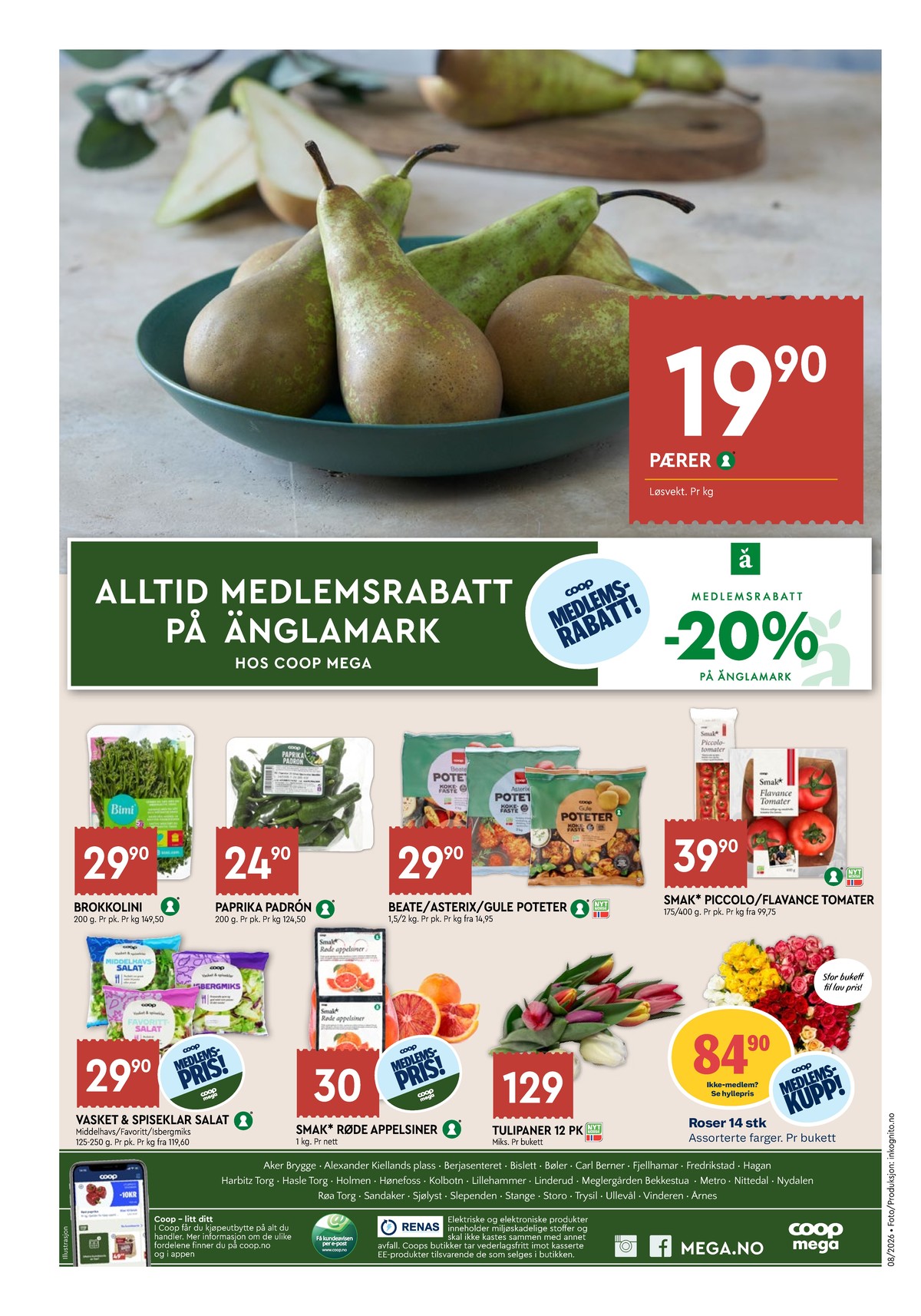 Se Coop Mega kundeavis for uke 8 på Tilbudsuken.no. Se gode tilbud på mange varer, f.eks. brokkoli ukjent eller paprika coop. Les kundeavisen her! Side 12