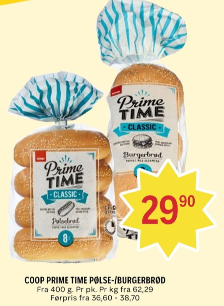 Coop Prime Time, Pølsebrød Classic