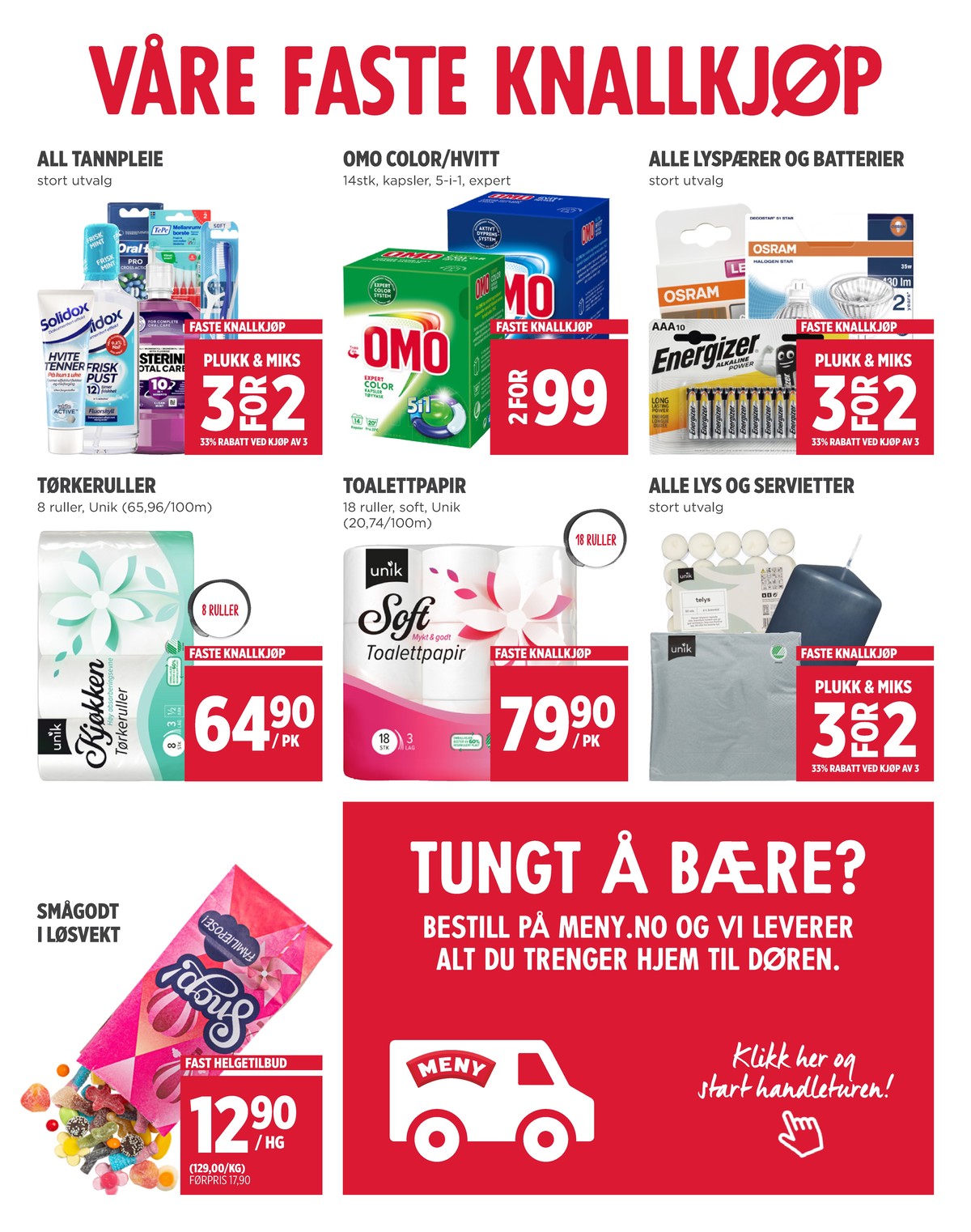 Se Meny kundeavis for uke 8 på Tilbudsuken.no. Se gode tilbud på mange varer, f.eks. tannbørste jordan eller munnskyll flux. Les kundeavisen her! Side 13