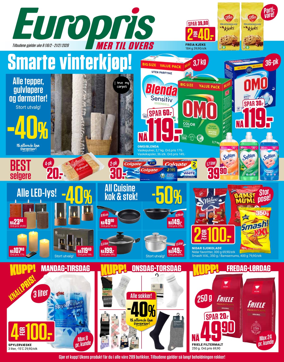 Se Europris kundeavis for uke 8 på Tilbudsuken.no. Se gode tilbud på mange varer, f.eks. kjeks original oreo eller tøymykner softlan. Les kundeavisen her! Side 1