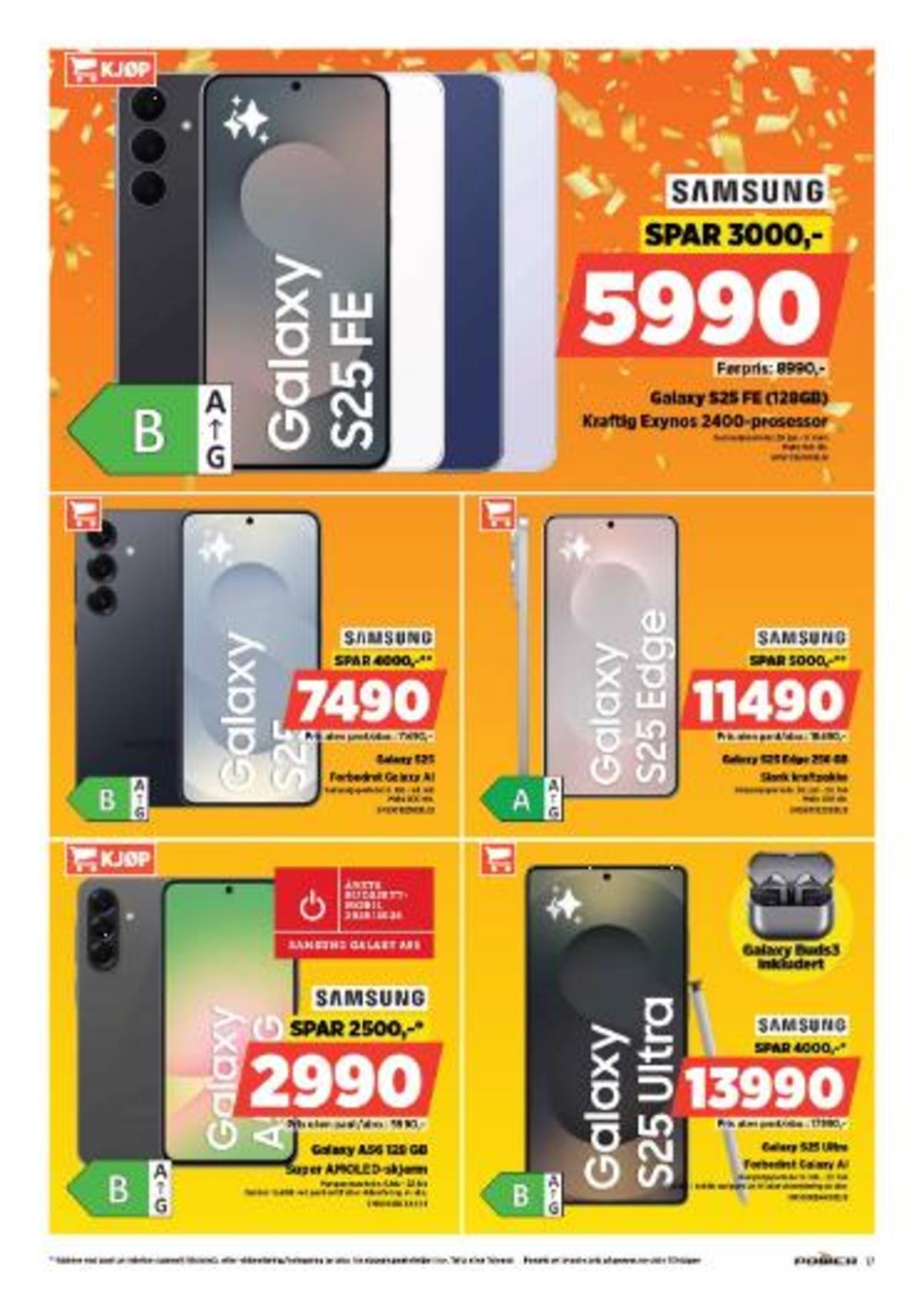 Se Power kundeavis for uke 8 på Tilbudsuken.no. Se gode tilbud på mange varer, f.eks. mobiltelefon galaxy s25 fe eller mobiltelefon galaxy s25 edge. Les kundeavisen her! Side 16