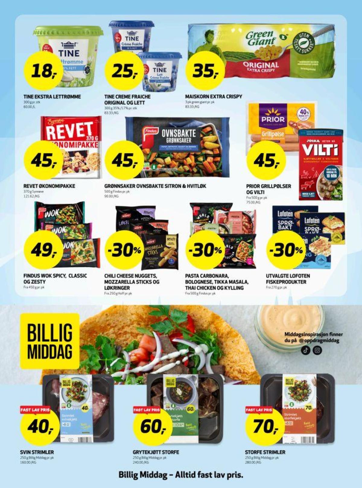 Se Bunnpris kundeavis for uke 8 på Tilbudsuken.no. Se gode tilbud på mange varer, f.eks. lettrømme 17% tine eller creme fraiche 35% tine. Les kundeavisen her! Side 7