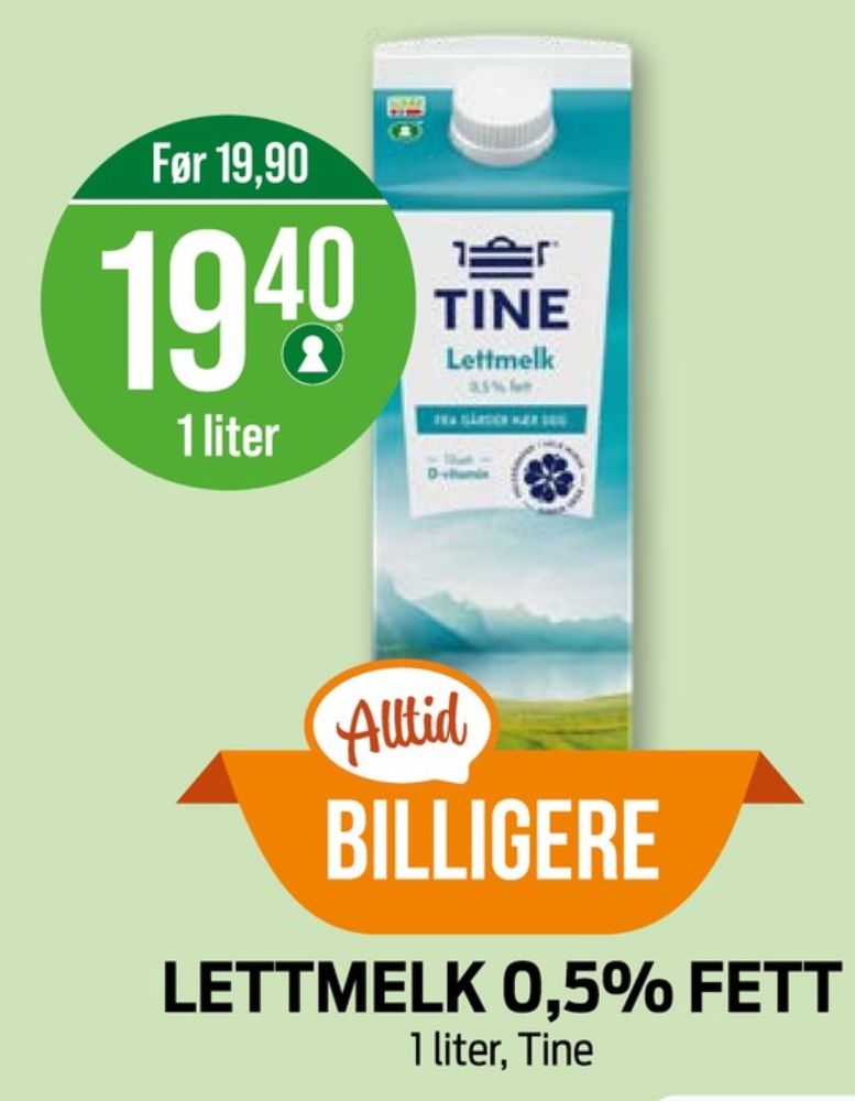 Tine, Lettmelk 1,0%