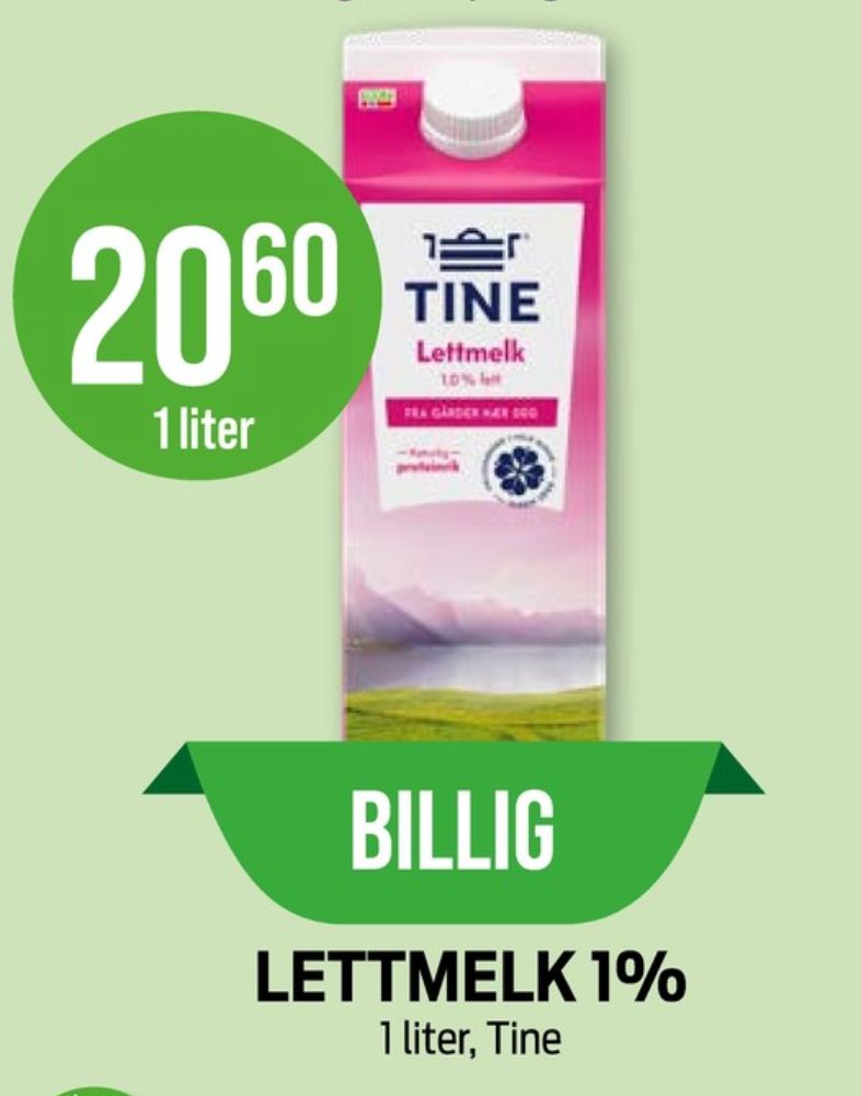 Tine, Lettmelk 1,0%